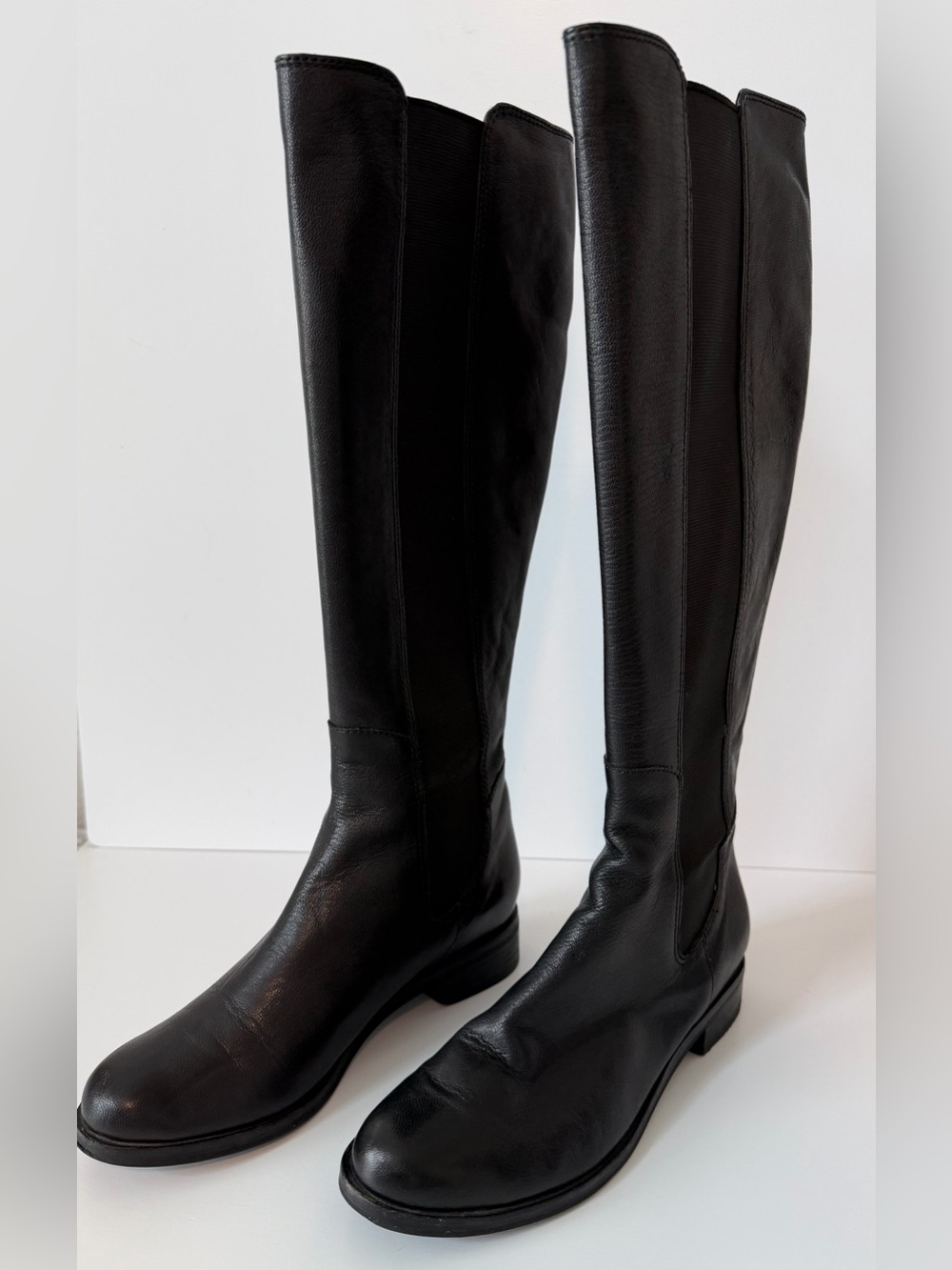 Cole Haan Women’s Jodhpur Black Leather Knee High Riding Boots, Size 7